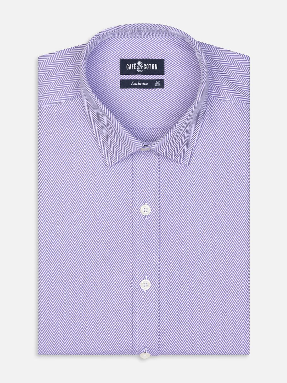 Parma Herringbone slim fit shirt - Short Collar