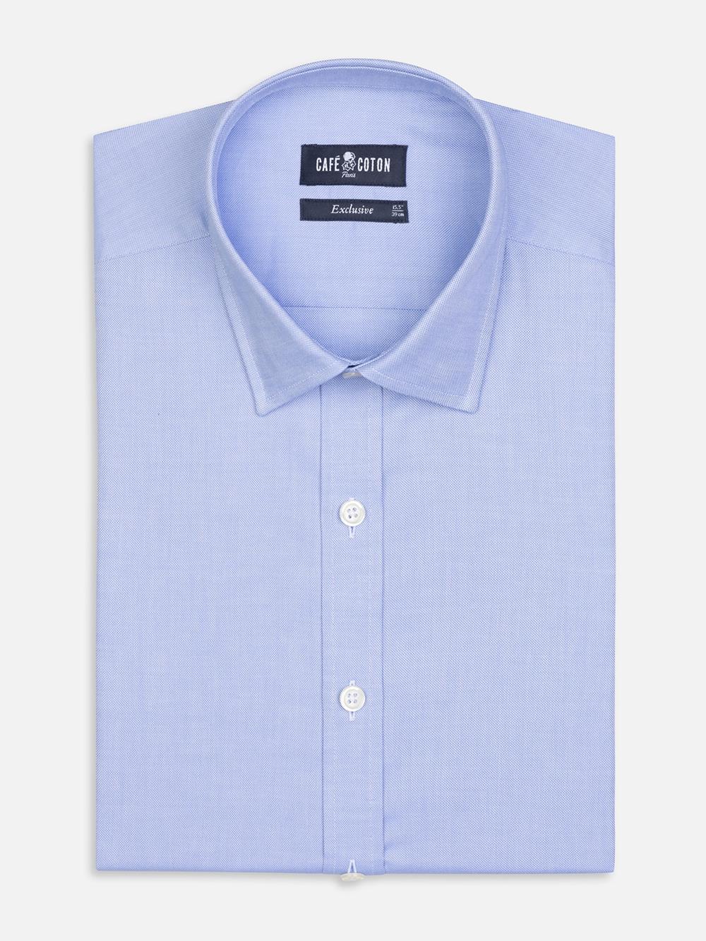 OxfordTailliertes Hemd himmelblau - Kleiner Kragen