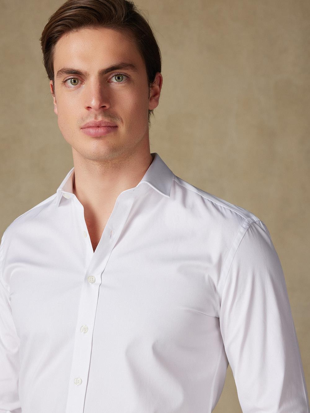 White Pin Point slim fit shirt - Short Collar