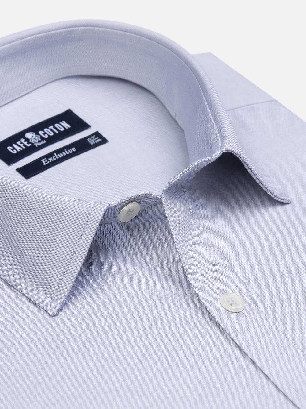 Grey pinpoint slim fit shirt - Small collar