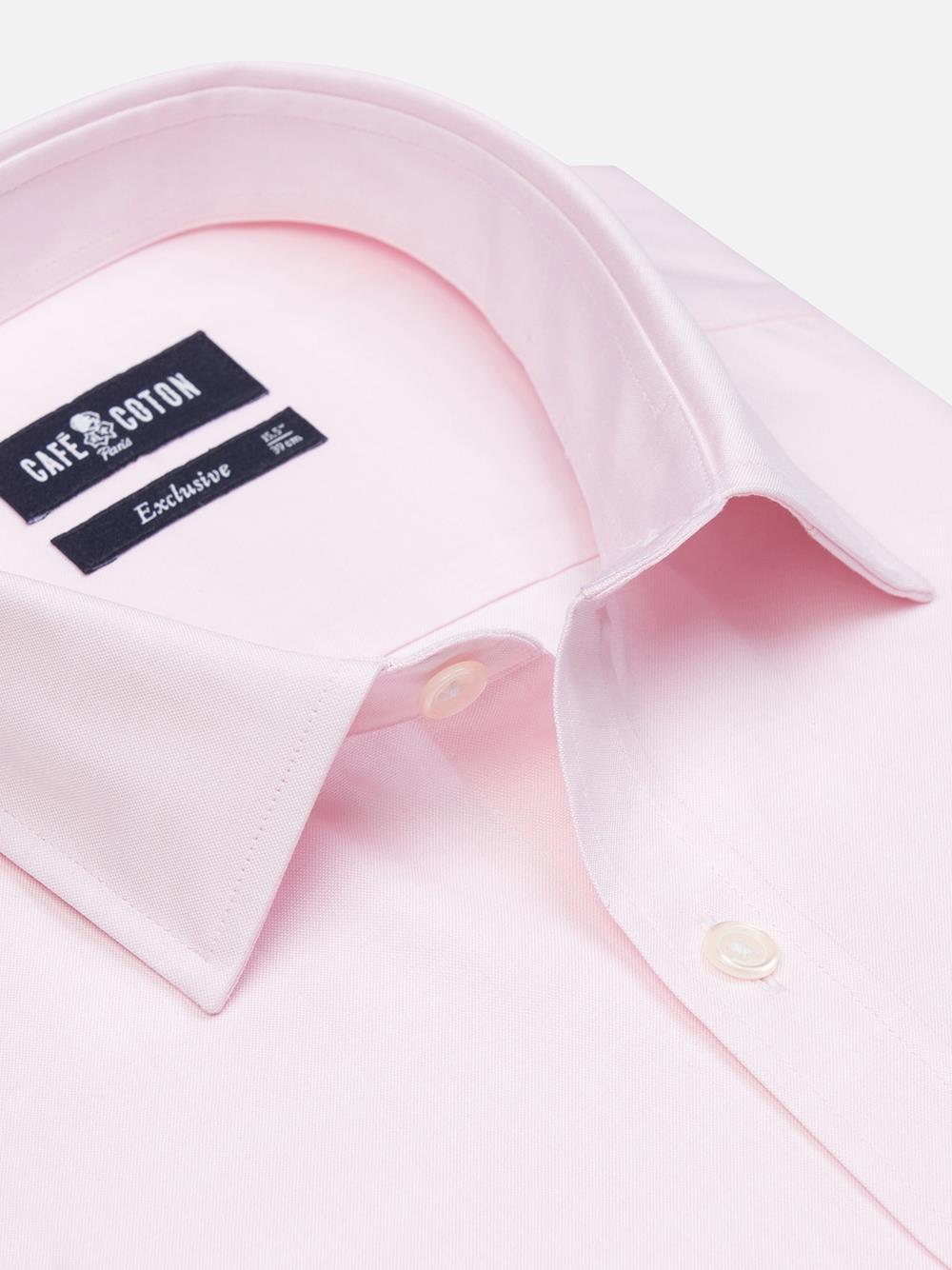 Roze pin point Slim fit overhemd - Kleine Kraag