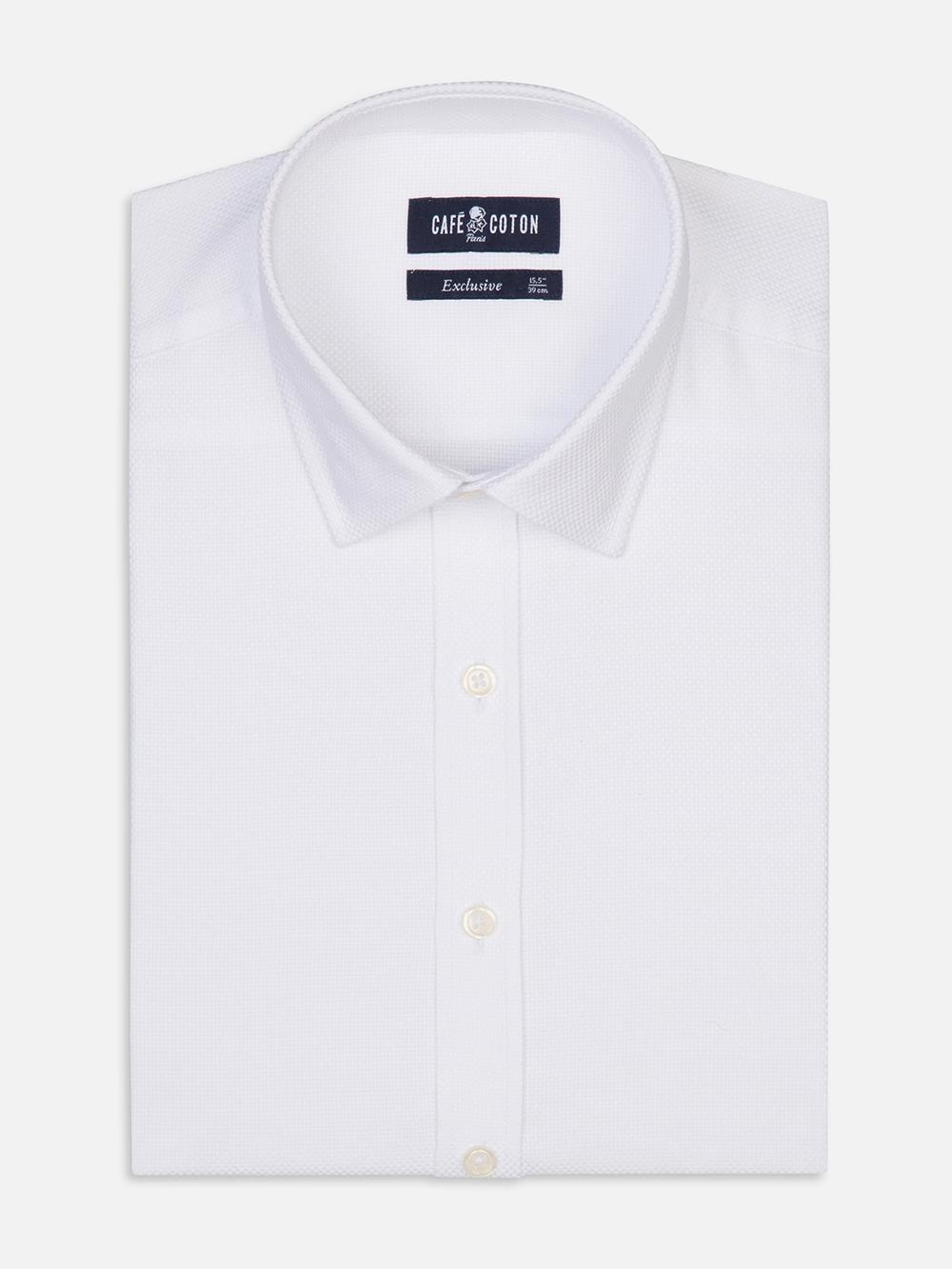 Smith shirt in white Natté