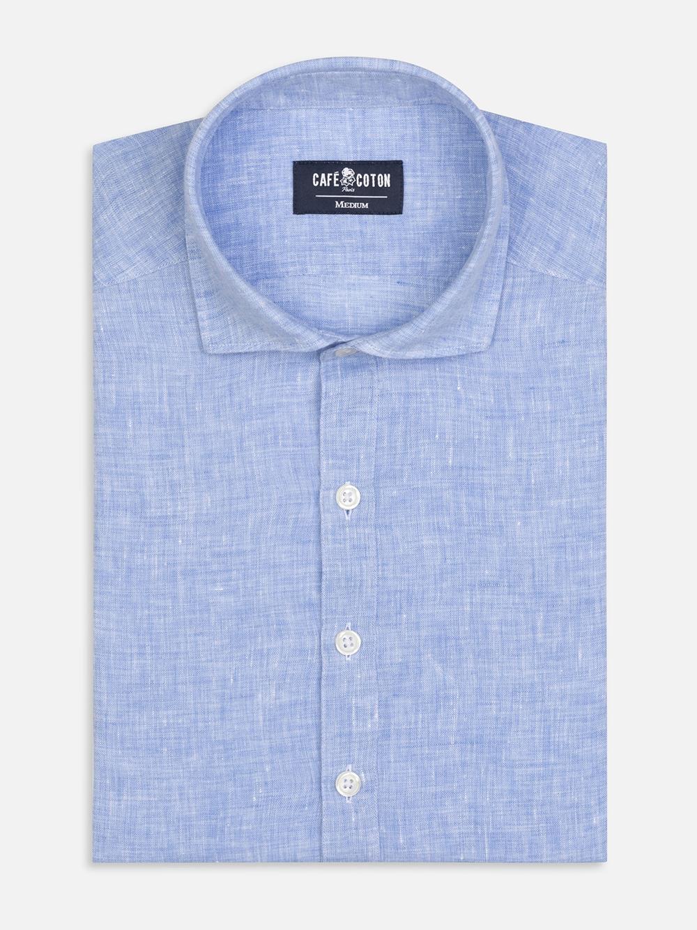 Olaf linen popover shirt sky linen