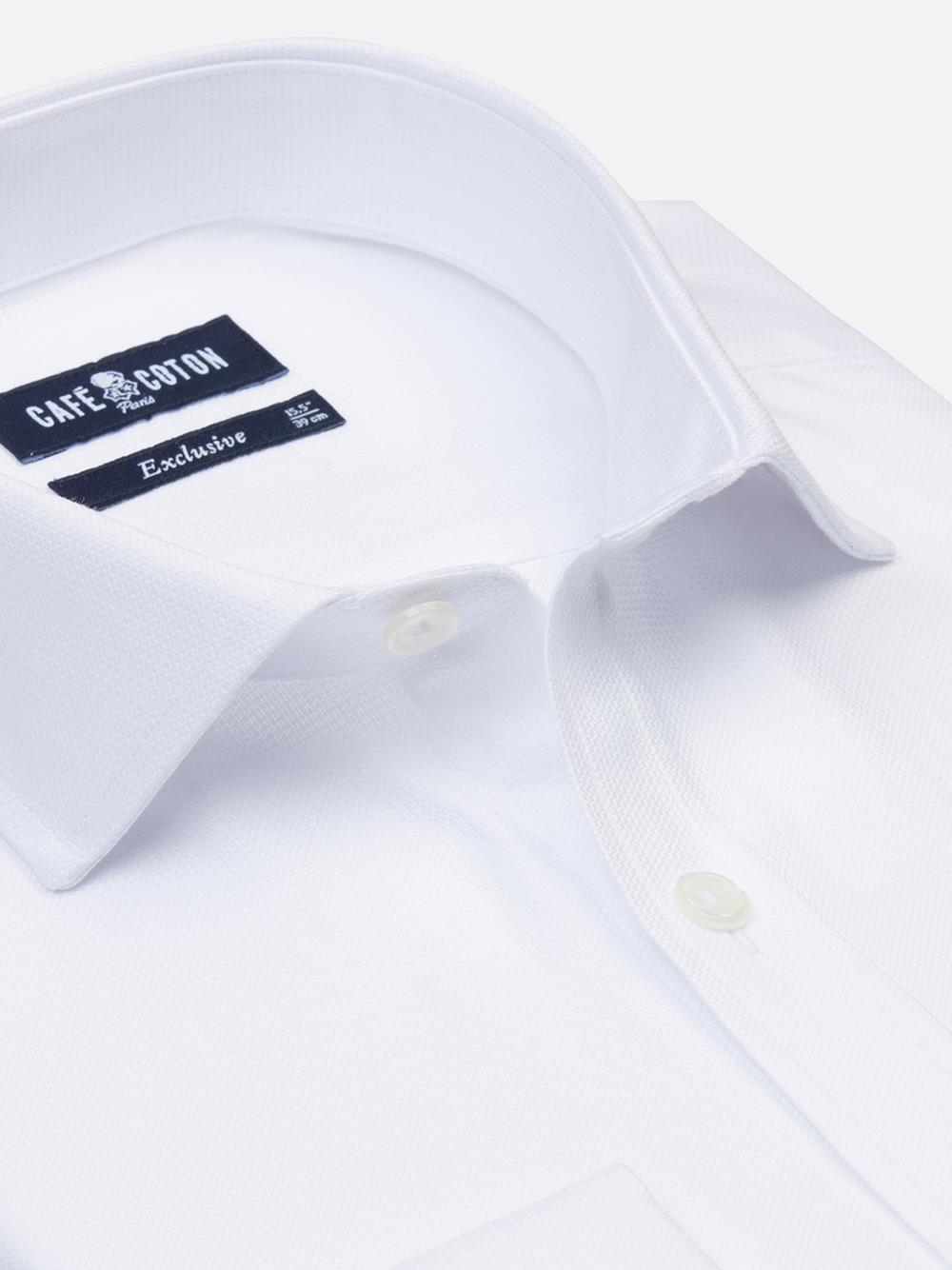 White textured shirt  - Double Cuffs