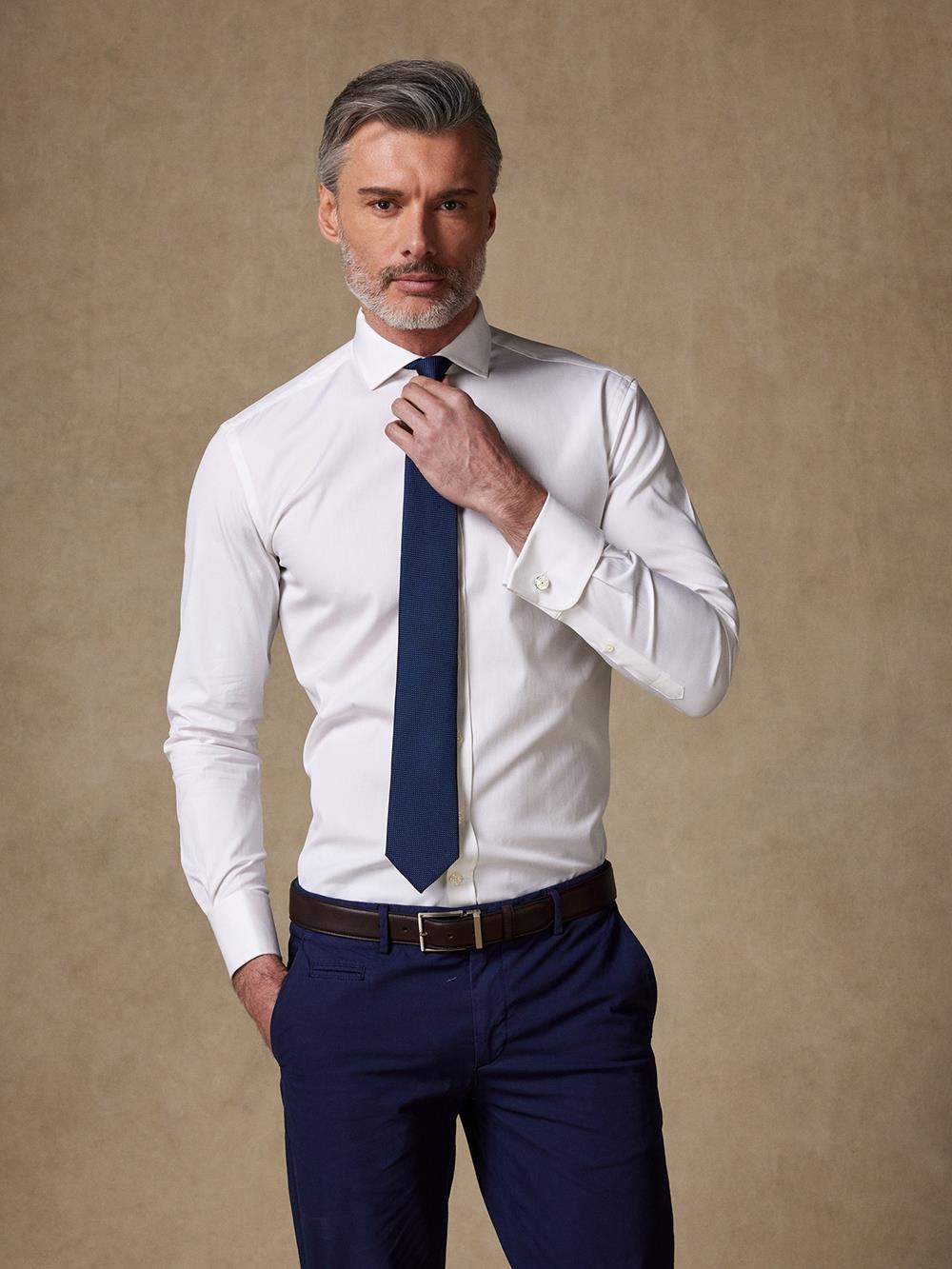 Camisa Pin Point crema - Doble puño