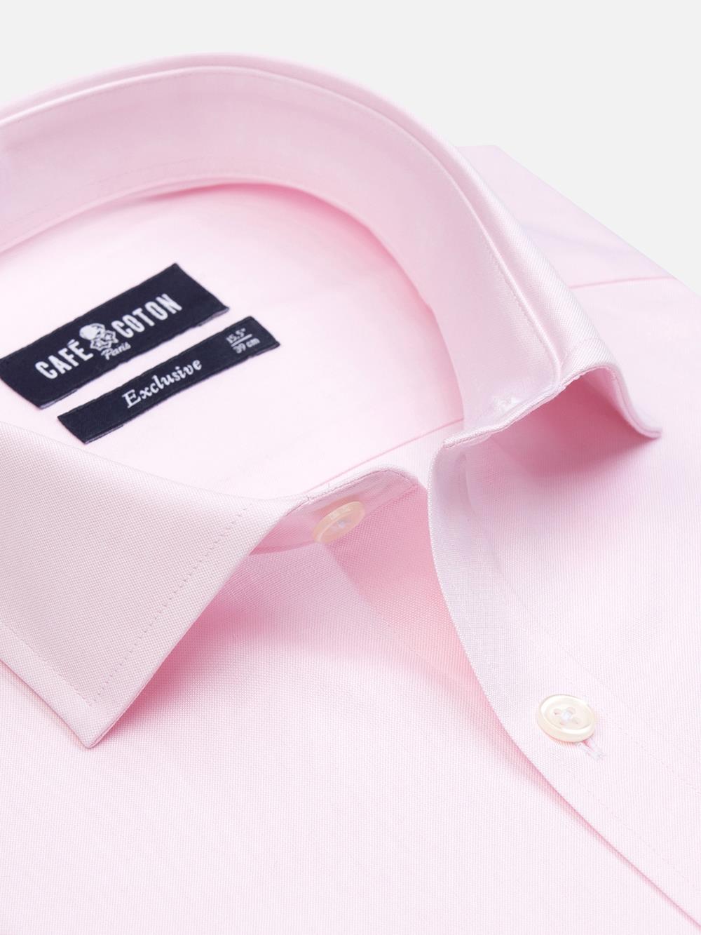 Roze pin point overhemd - Dubbele manchetten