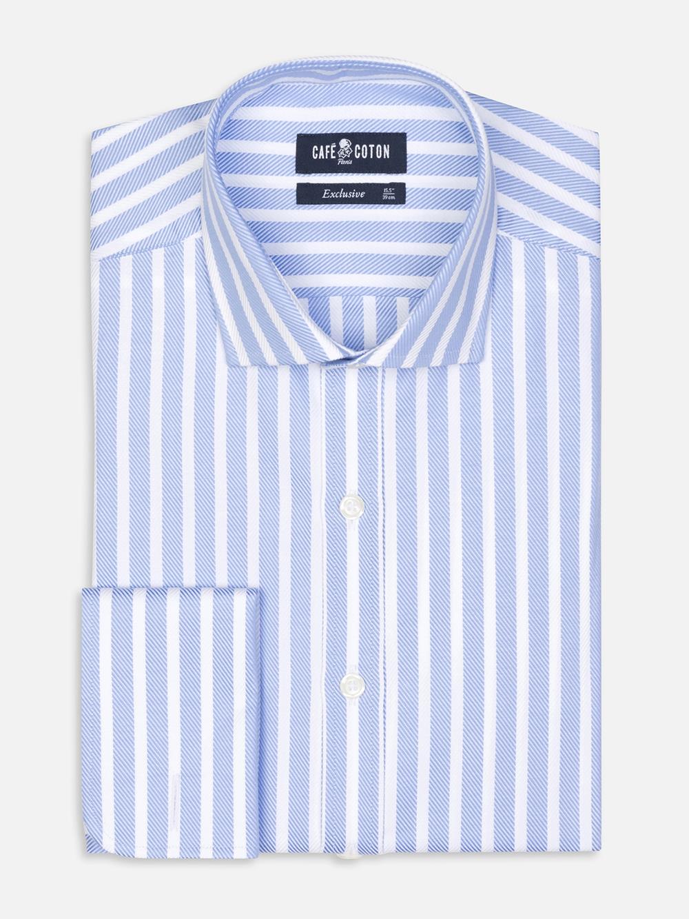 Don Sky Stripe slim fit shirt  - Double Cuffs