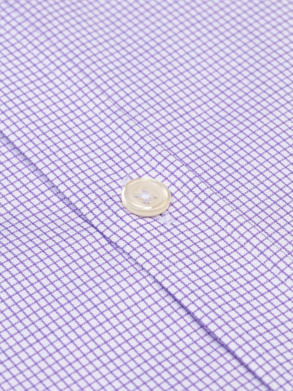 Lenny parma violet checked slim fit shirt - Musketeer cuffs
