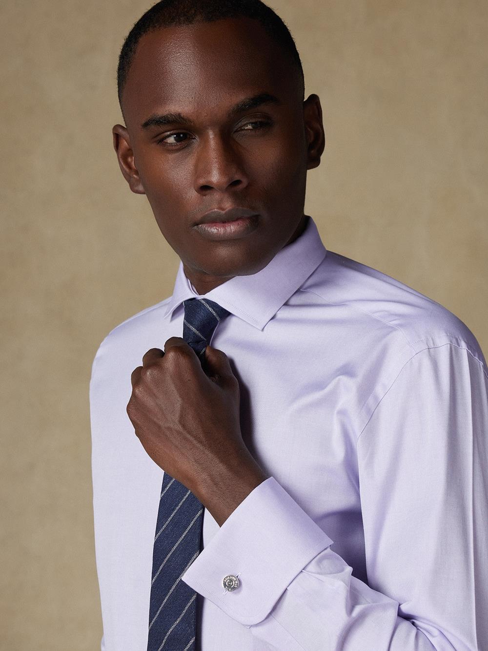 Lilac Pin Point slim fit shirt - Double Cuffs