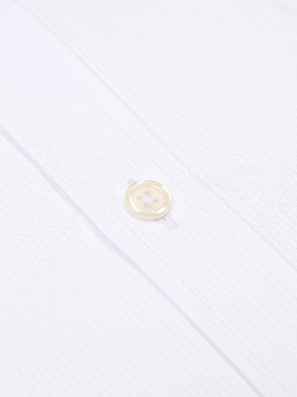 Chemise cintrée en piqué blanc - Poignets Mousquetaires