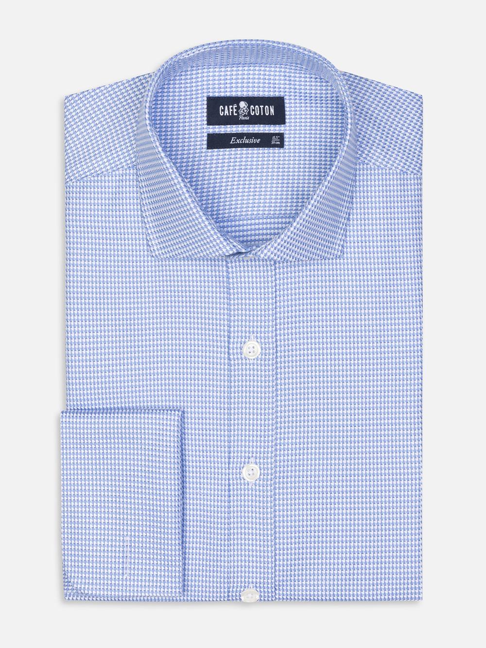 Willy sky twill slim fit shirt - Double Cuffs