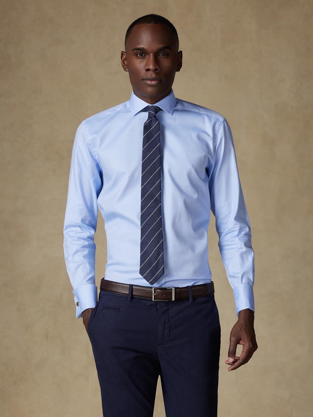 Sky Twill-shirt - Dubbele manchetten