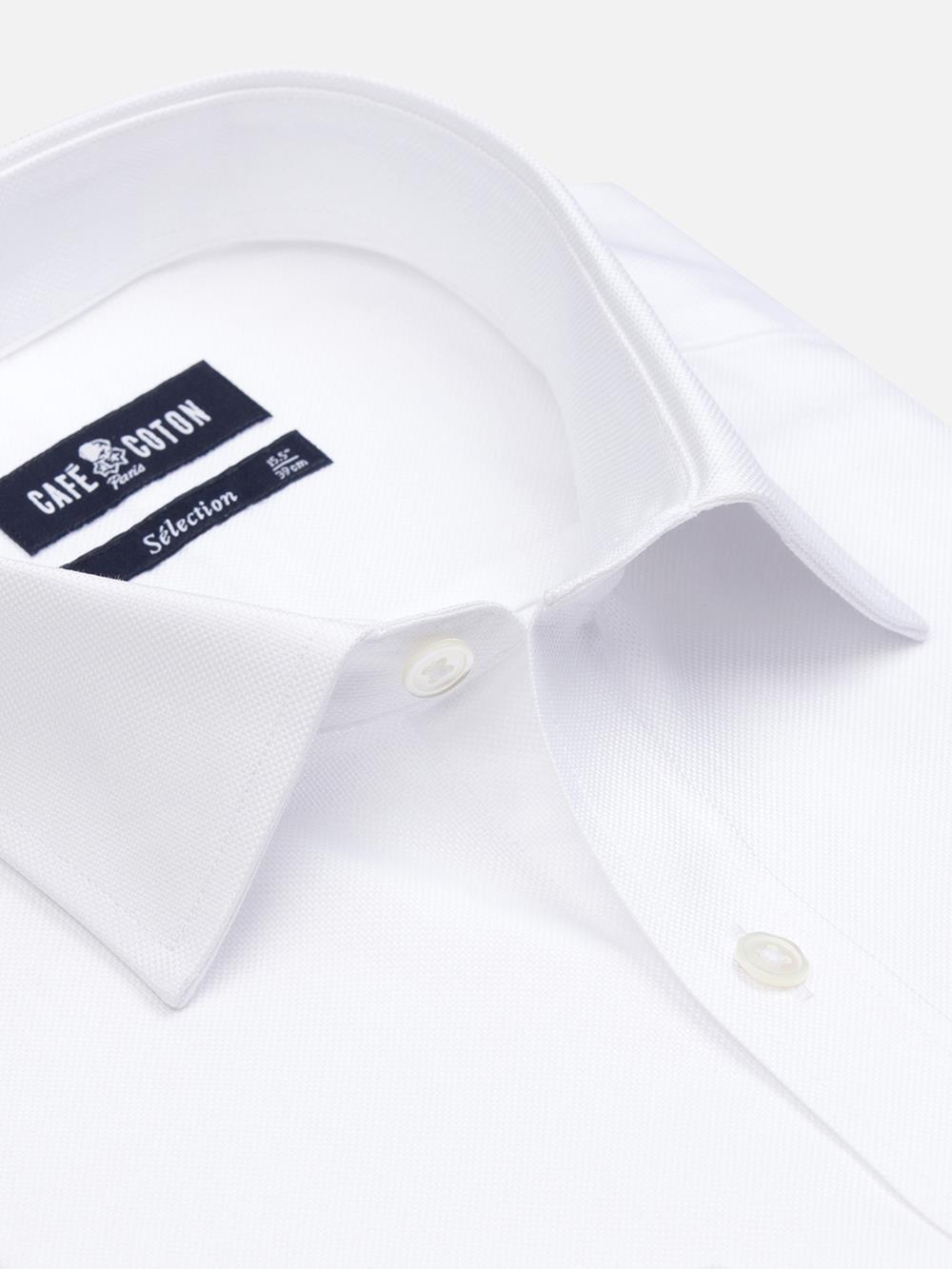 Chemise cintrée en oxford royal blanc