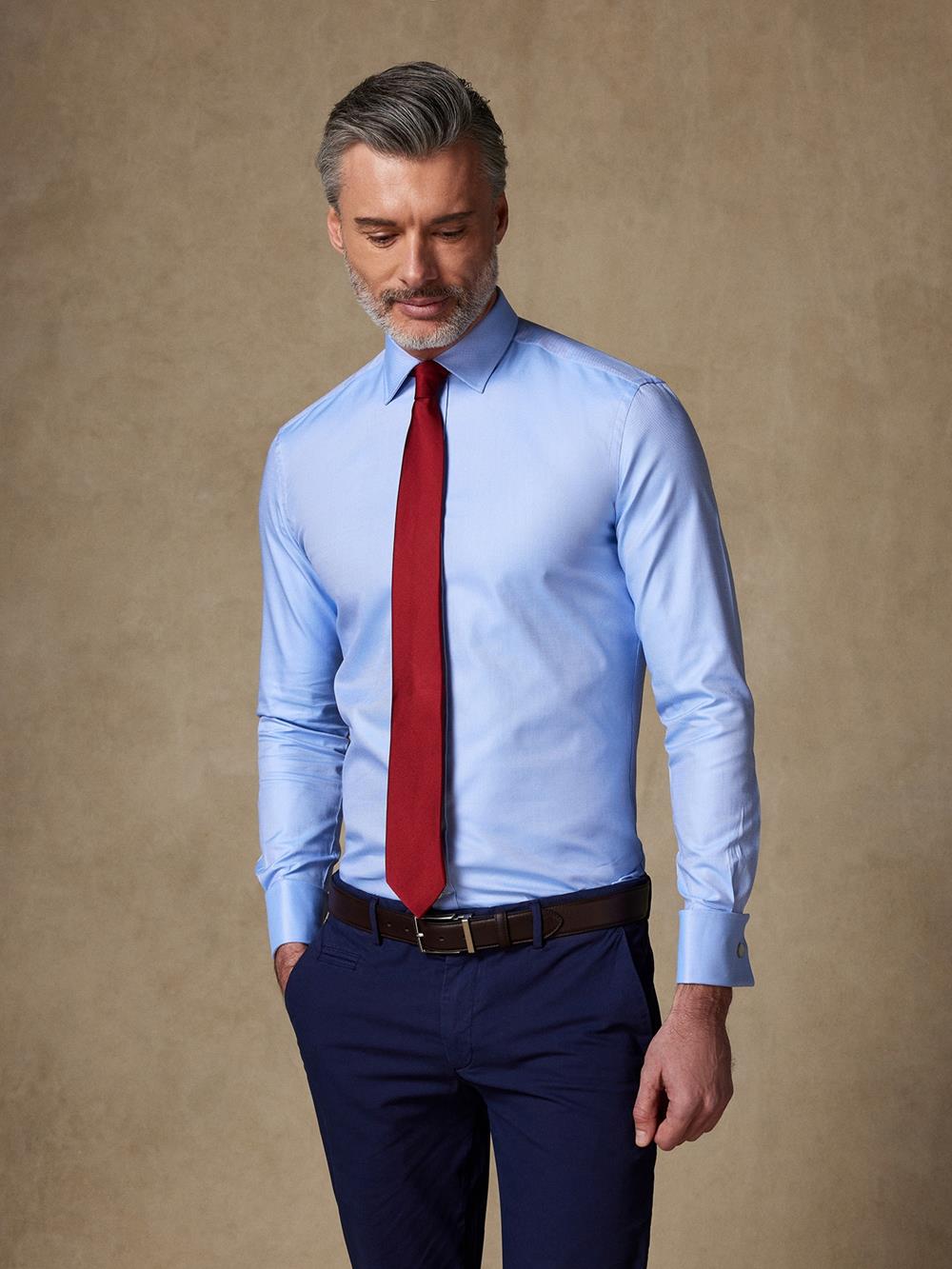 Camisa oxford azul cielo - Doble Punos