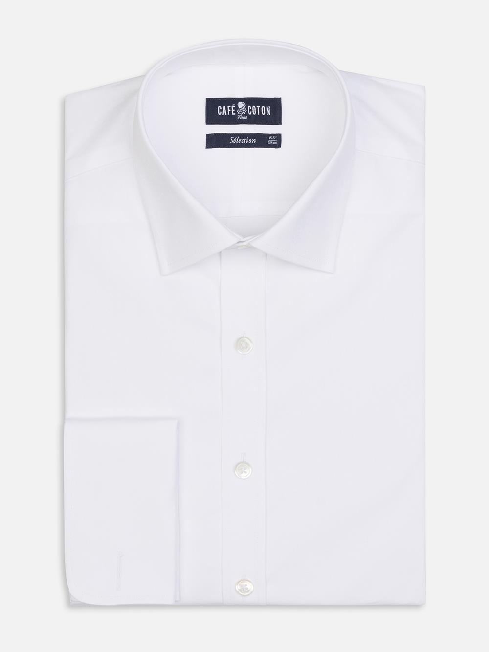 Royal white pinpoint shirt - Double Cufflink