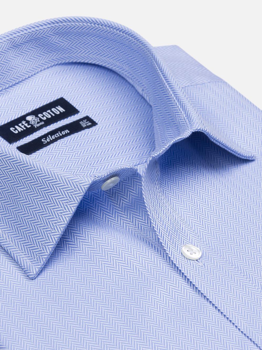 Maxwell royal herringbone sky blue Shirt