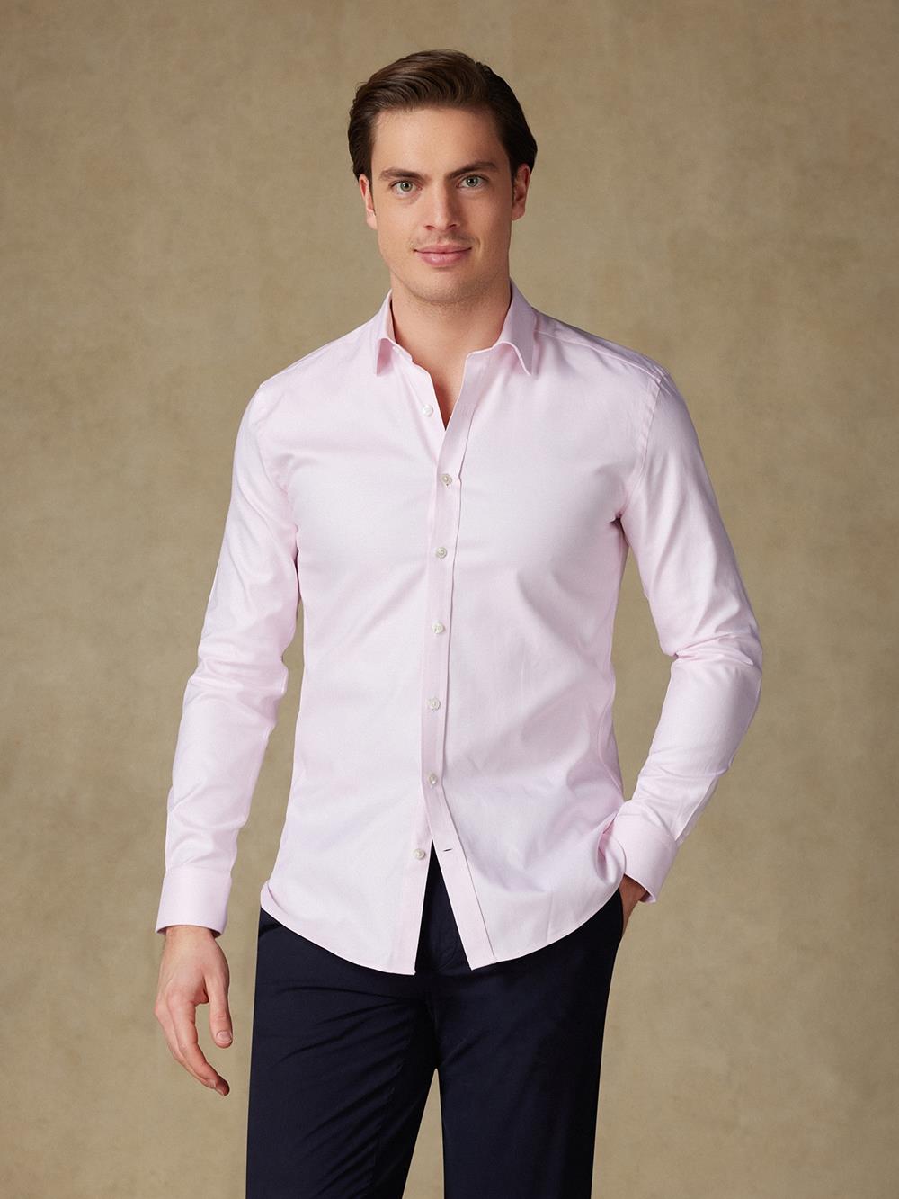 Camicia con trama rosa