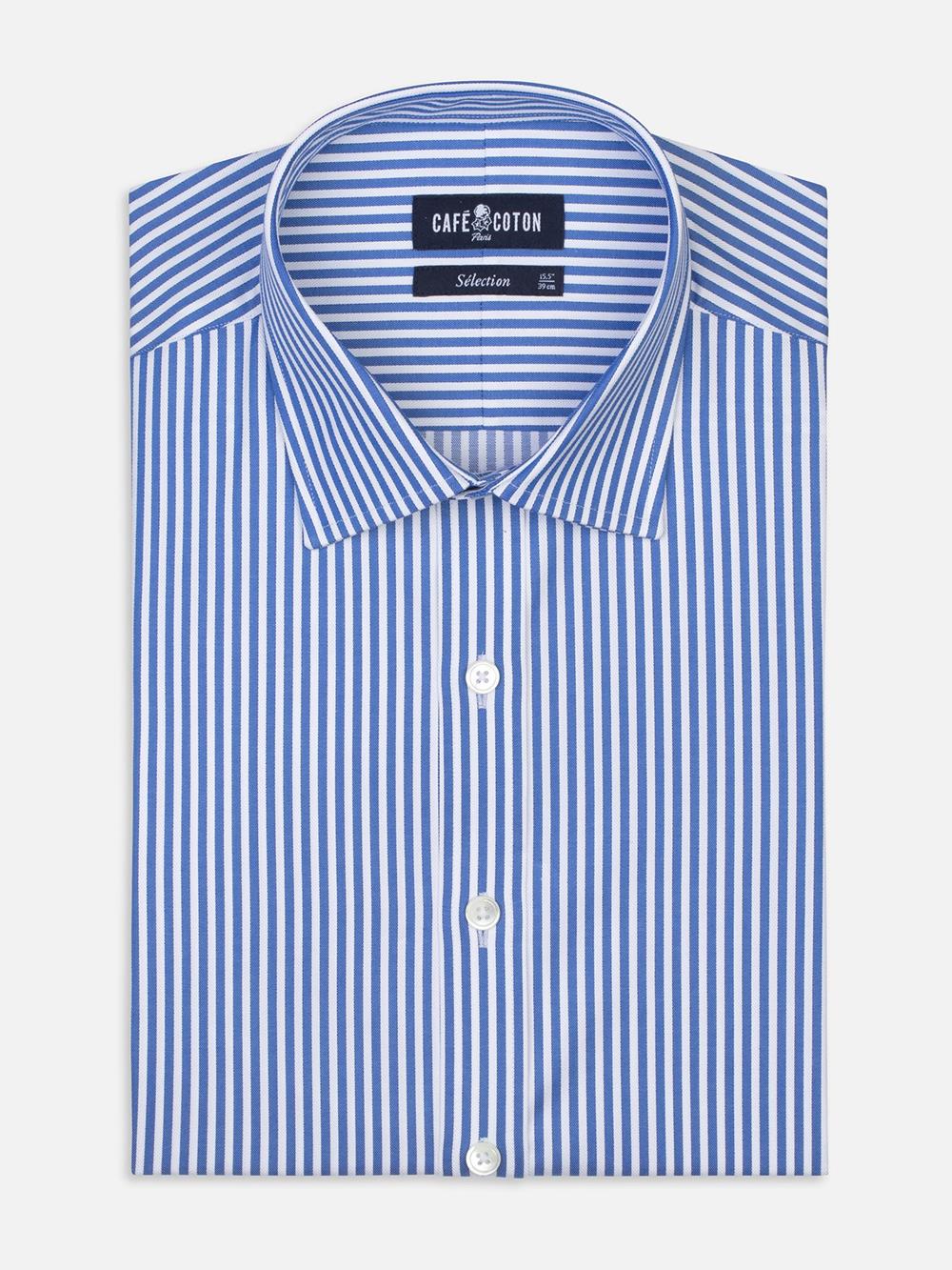 Blue thin stripes twill Slim fit shirt