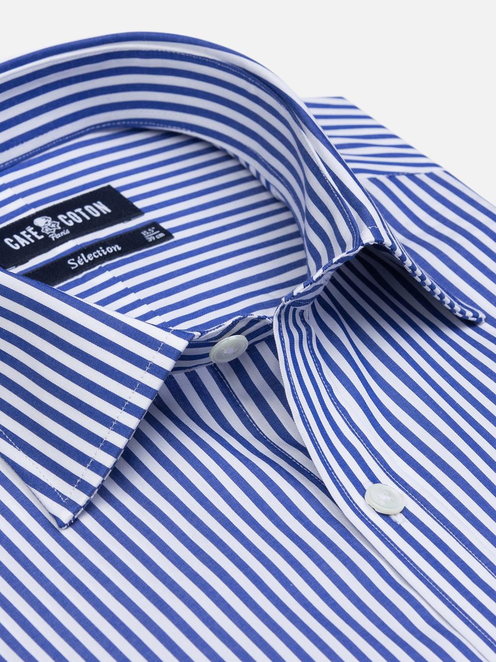 Nash navy stripe slim fit shirt | Café Coton