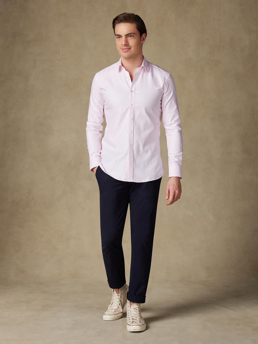 Royal natté slim fit shirt - Pink