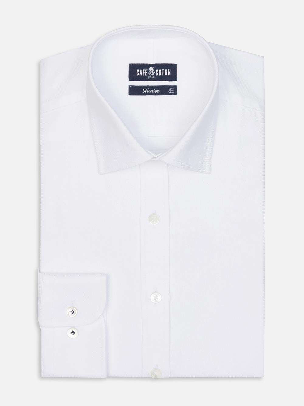 OxfordTailliertes Hemd royal weiß