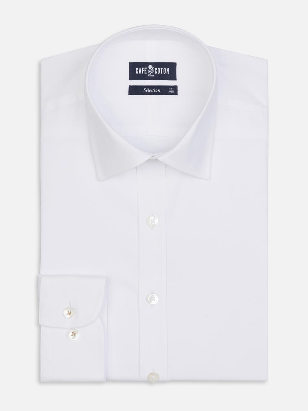 Tailliertes Hemd aus Pin Point royal weiß