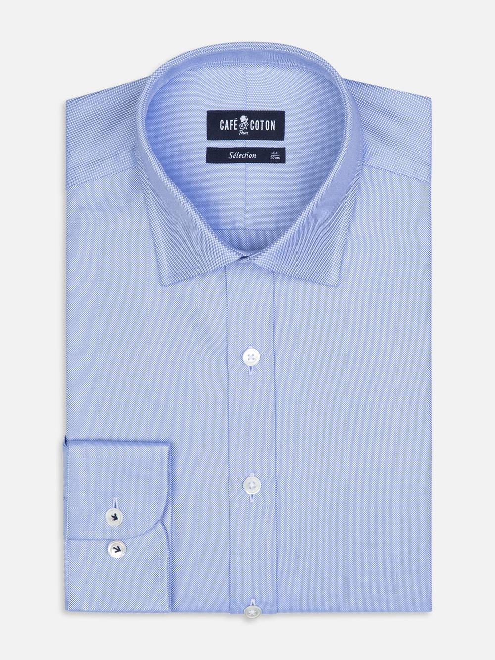 Royal sky blue oxford slim fit shirt
