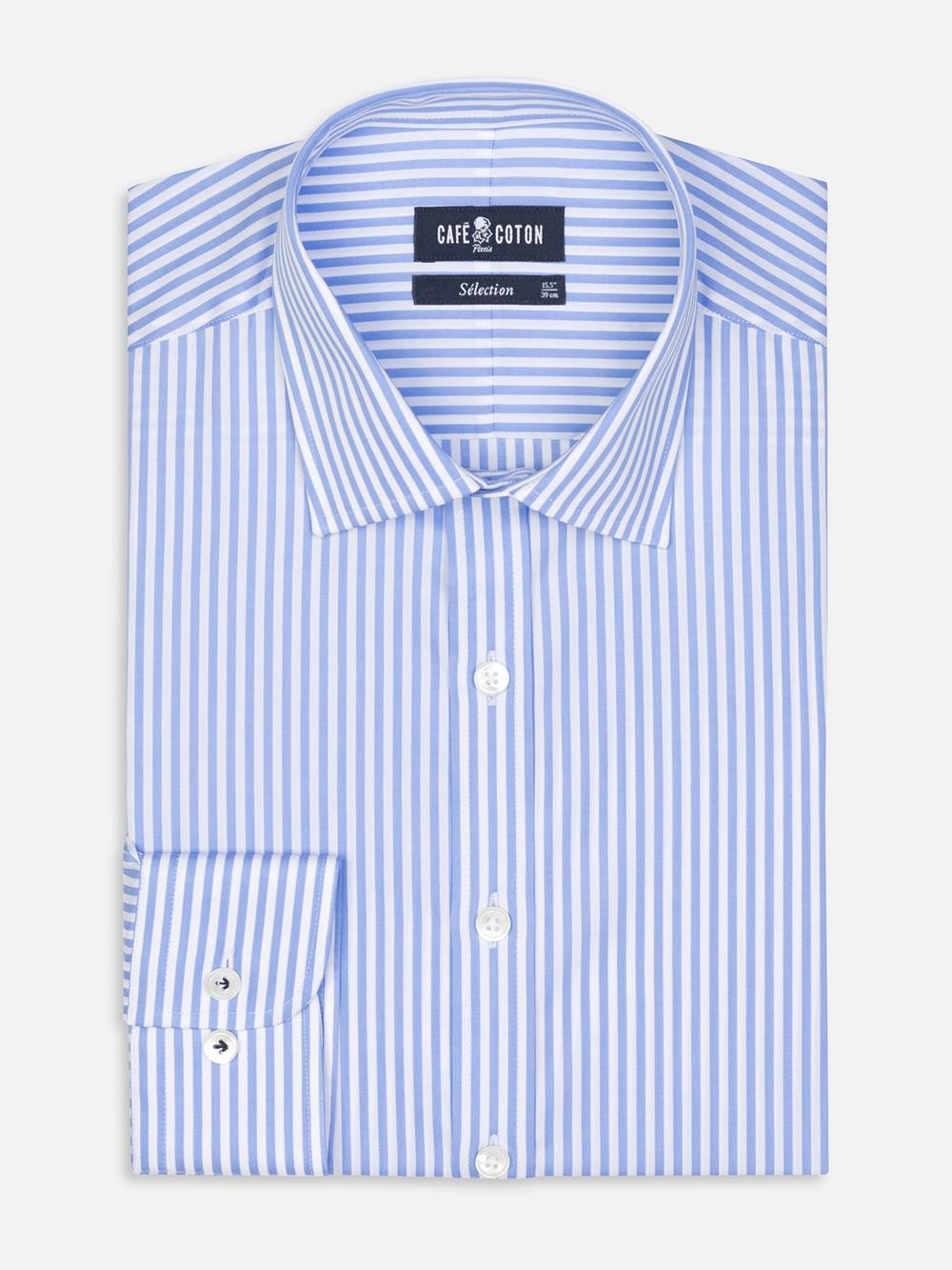 Tailliertes Hemd Sully mit himmelblauen Streifen