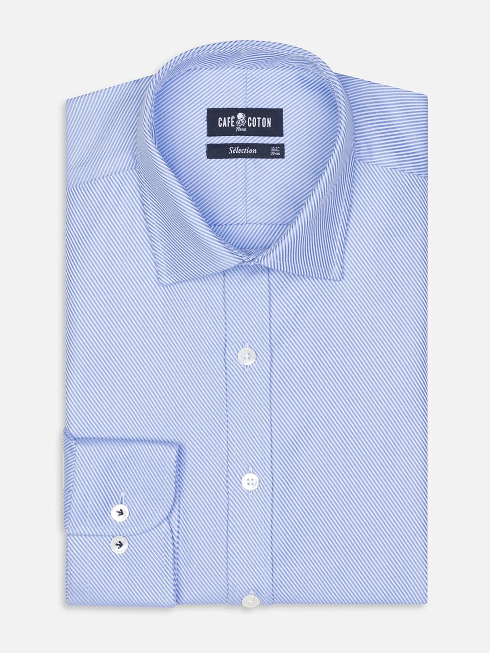 Camicia slim fit in twill blu reale