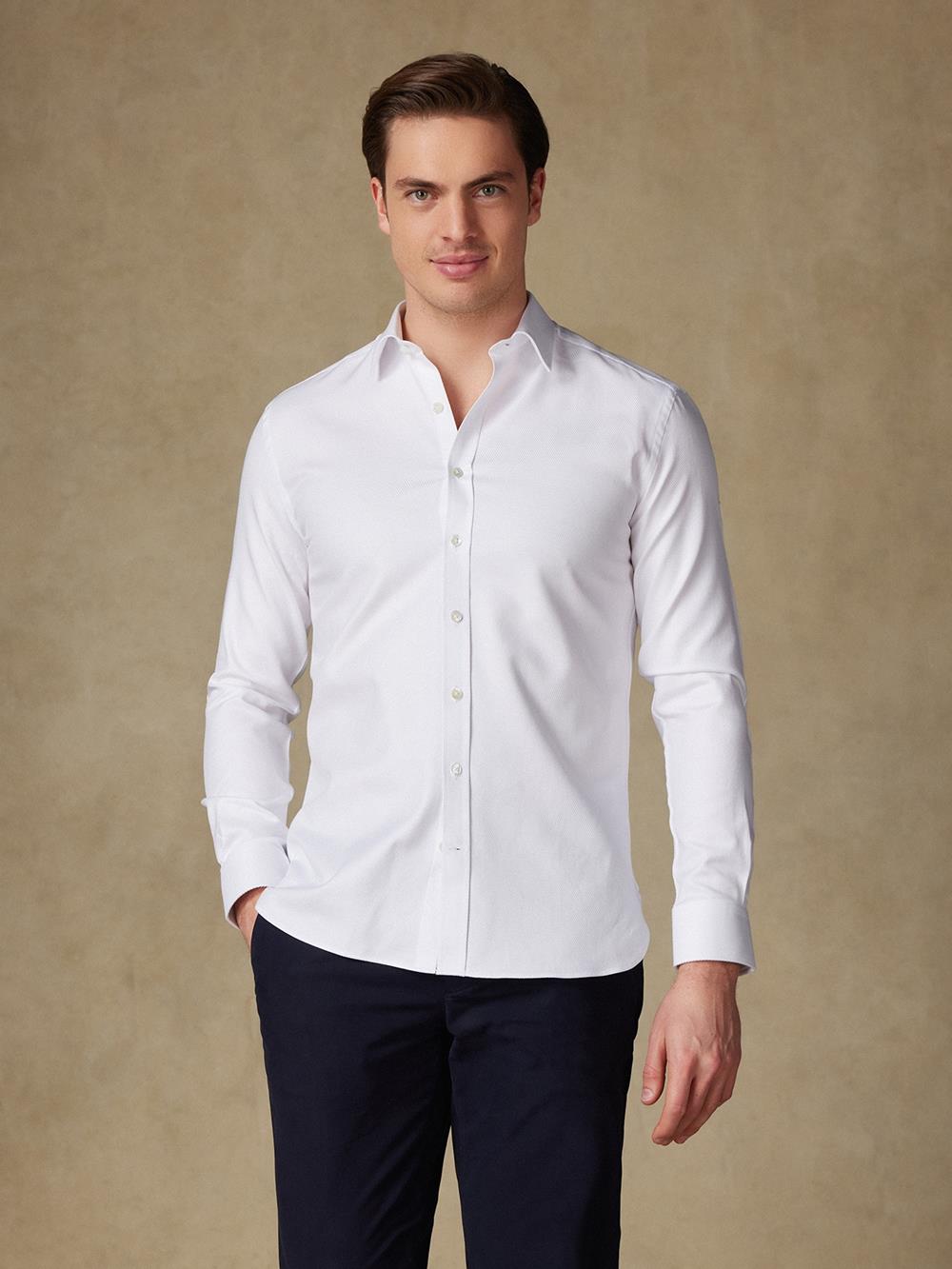 Royal white twill shirt
