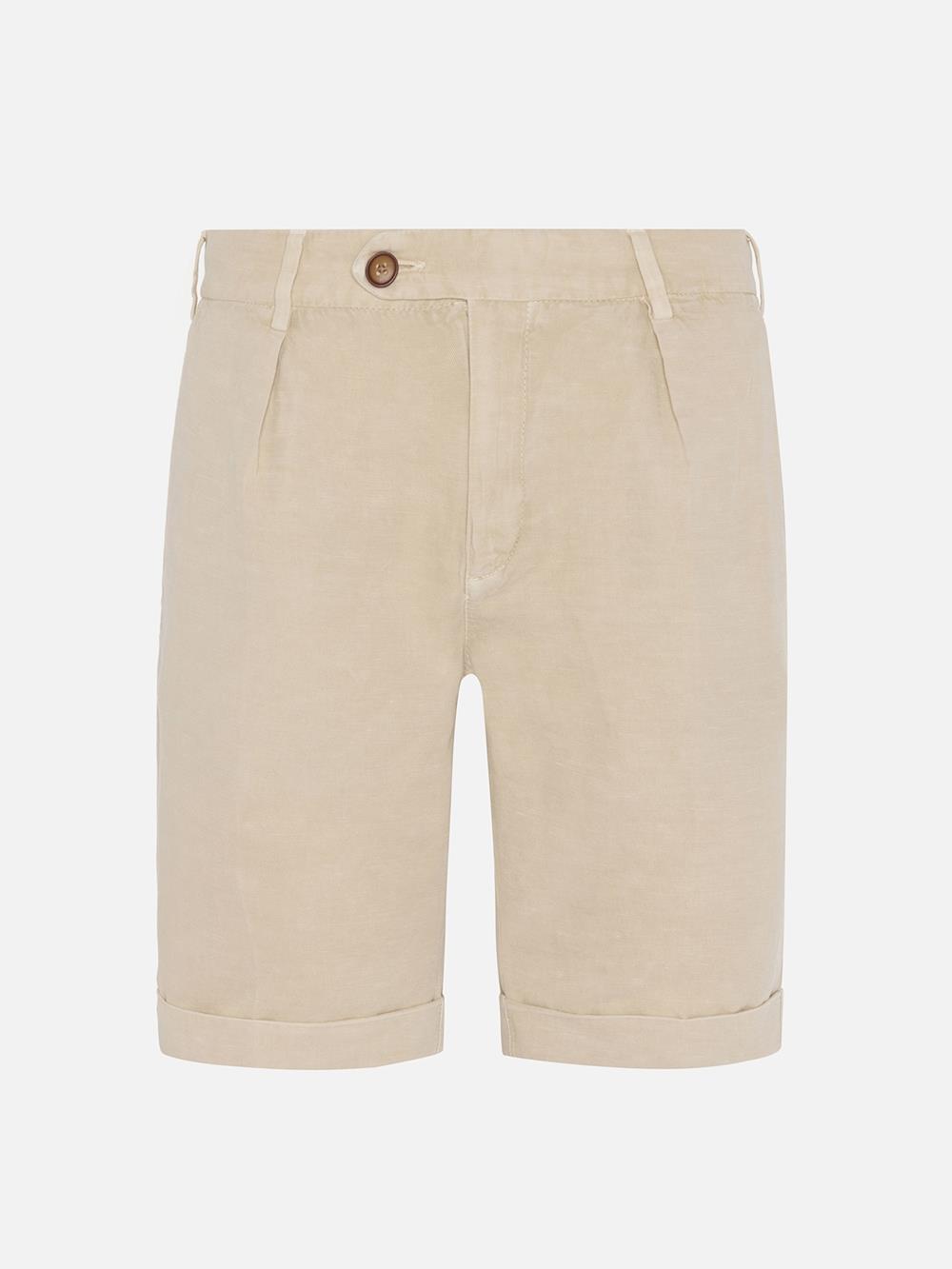 Greg bermuda shorts in sand linen 