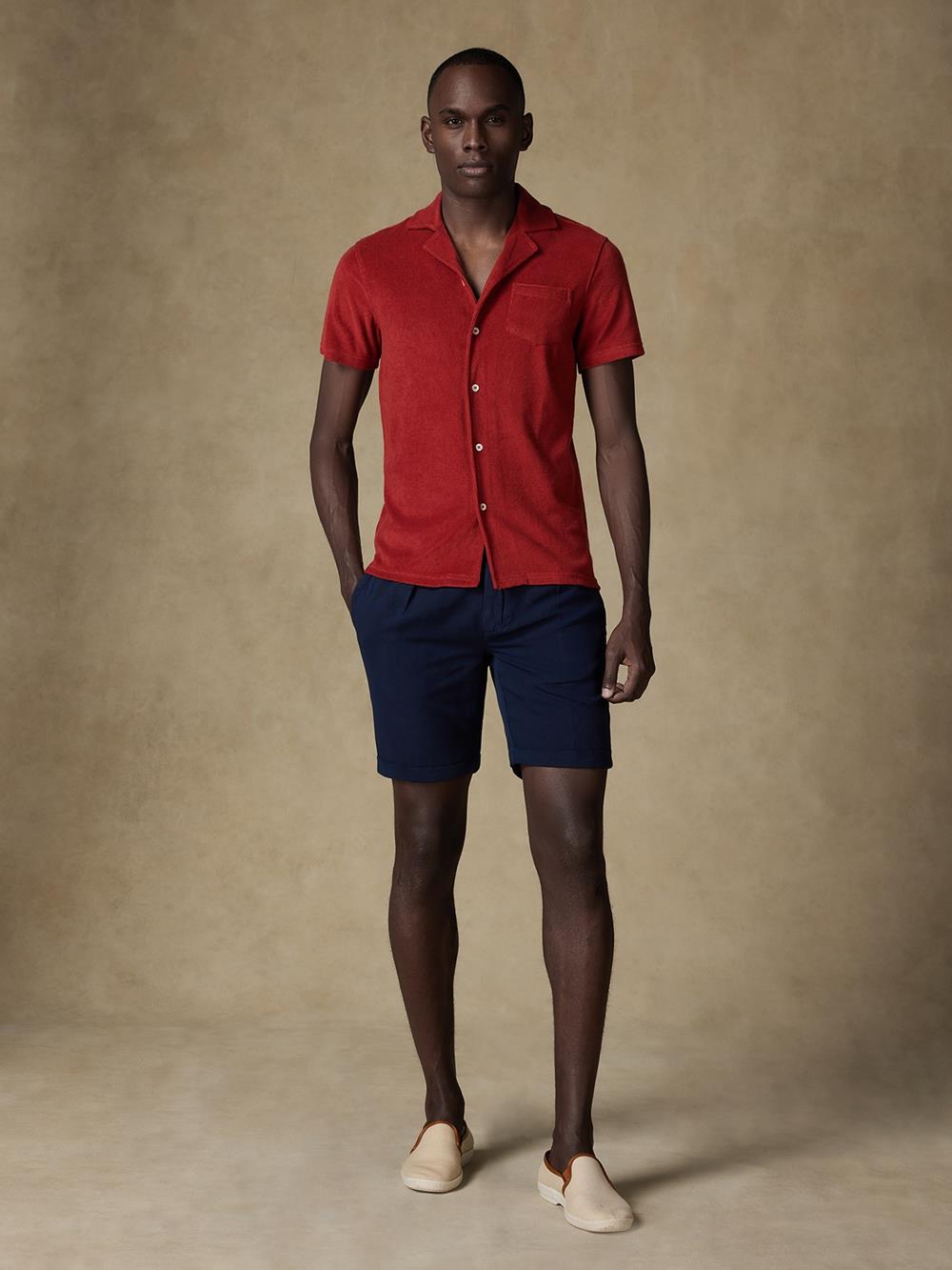 Greg bermuda shorts in navy linen 