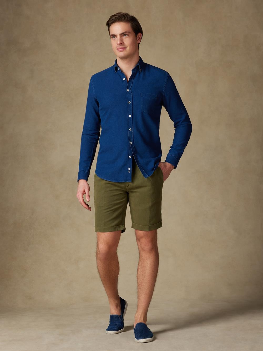 Greg bermuda shorts in kaki linen 