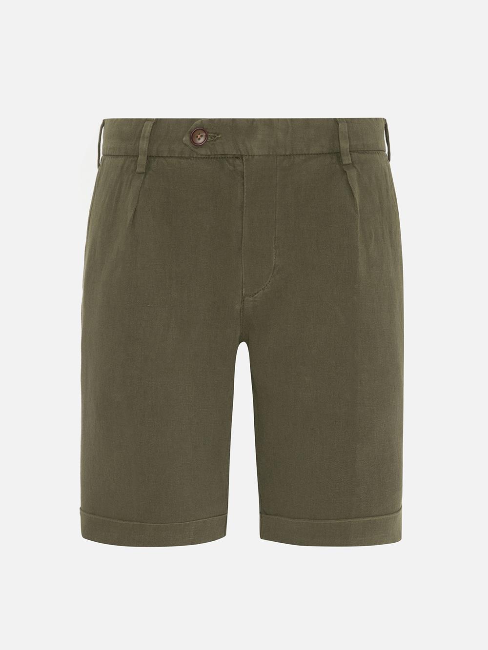 Greg bermuda shorts in kaki linen 