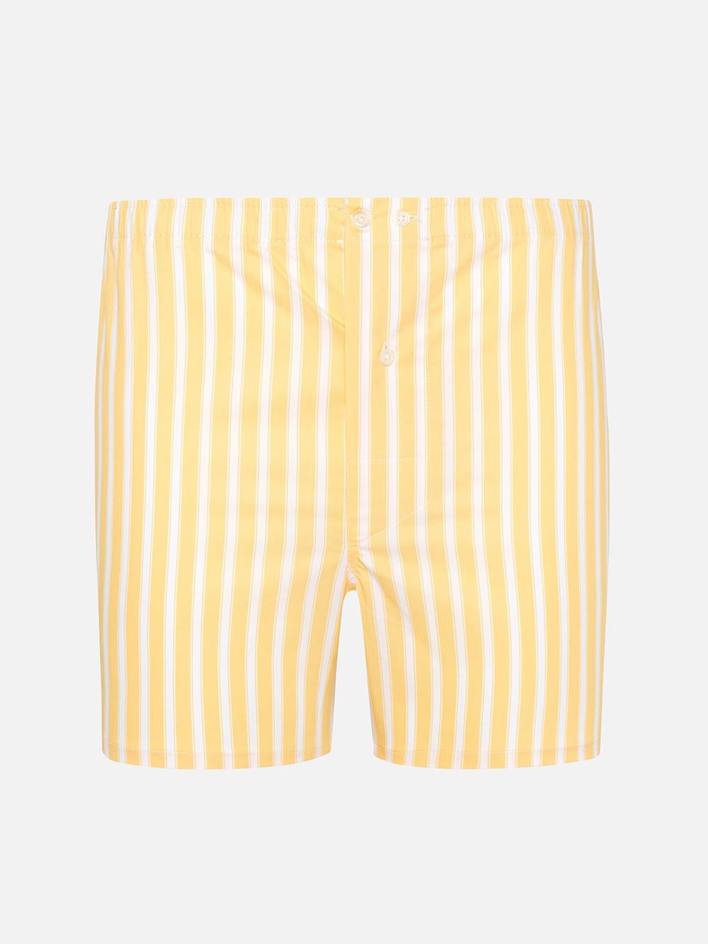 Yellow and white stripes twill boxer short 