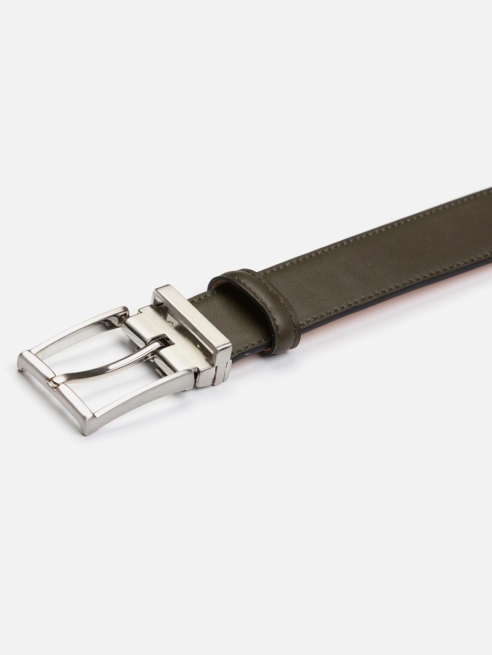 Khaki leather belt