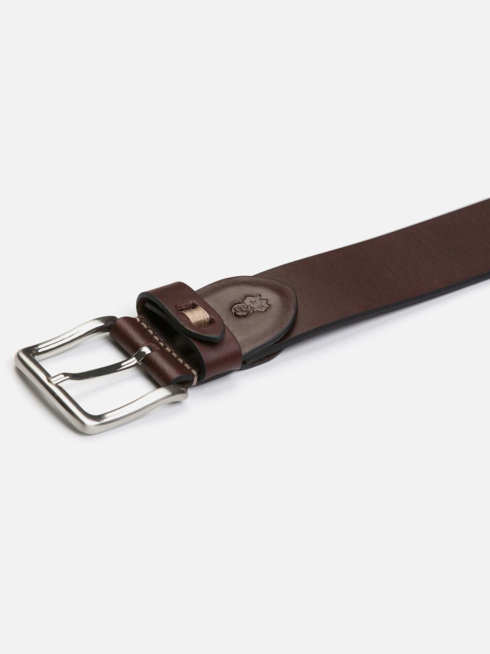 Brown patinated leather belt