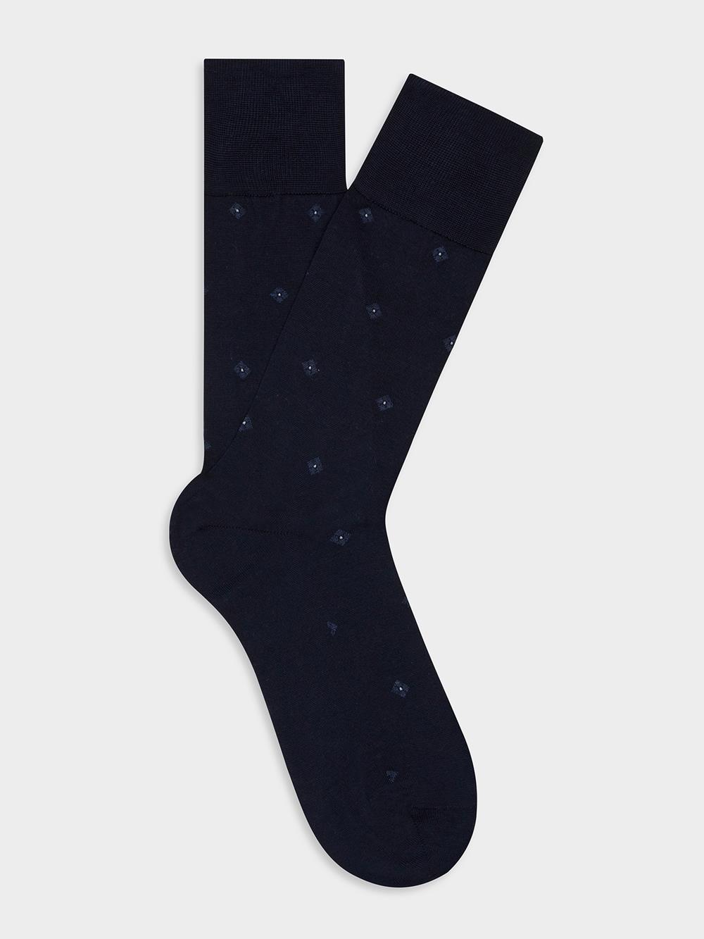 Barney navy jacquard socks