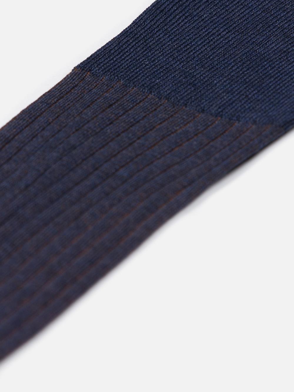 Chaussettes vanisées en fil d'Ecosse indigo