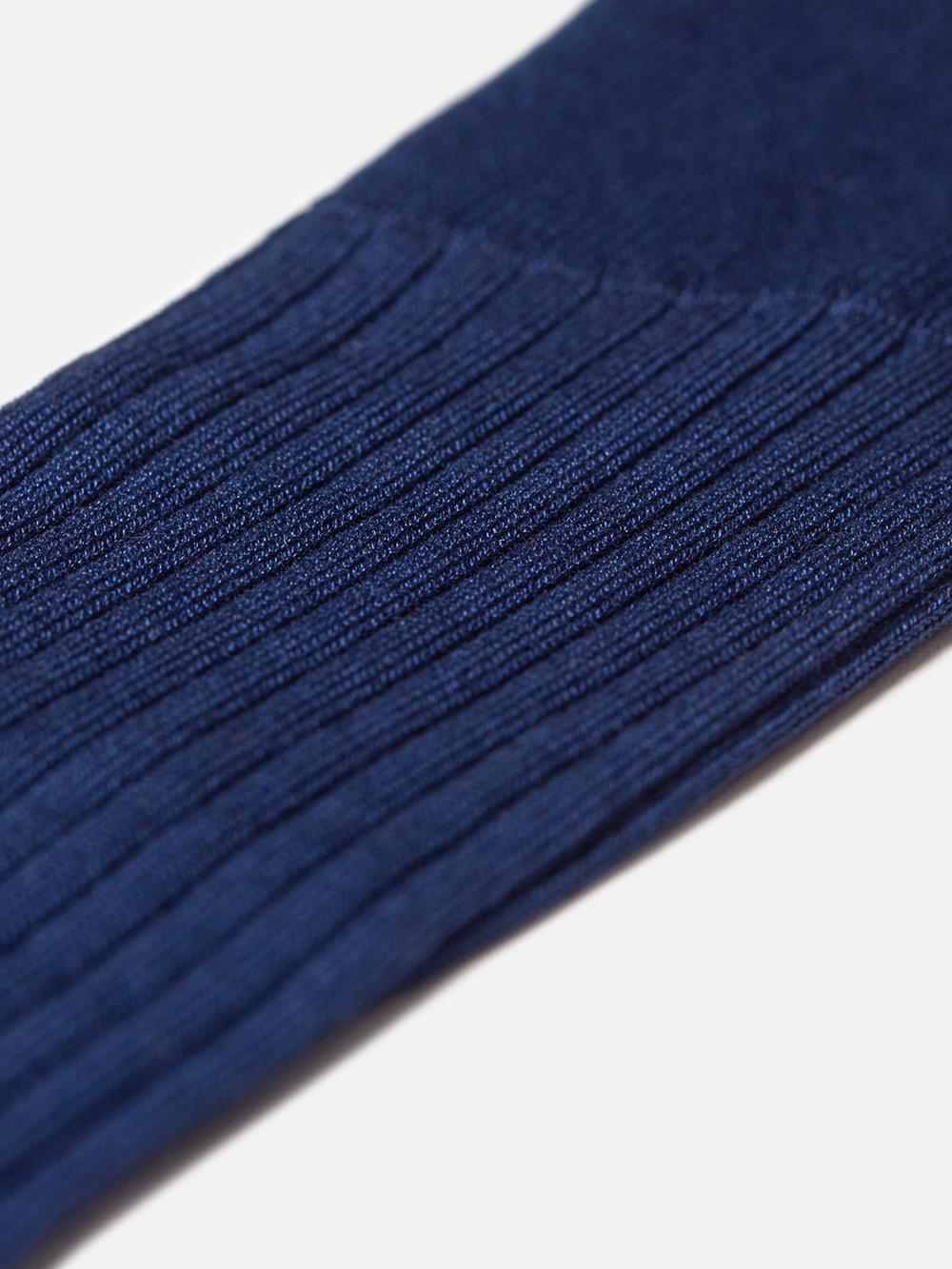 Chaussette basse en fil d'écossse bleu