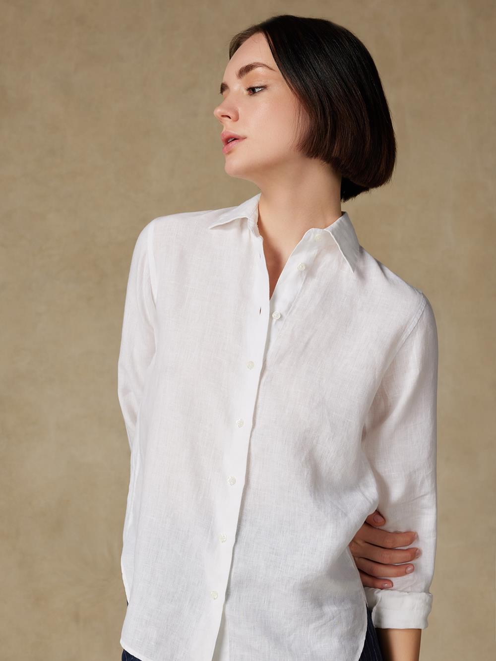 Chemise Albane en lin blanc