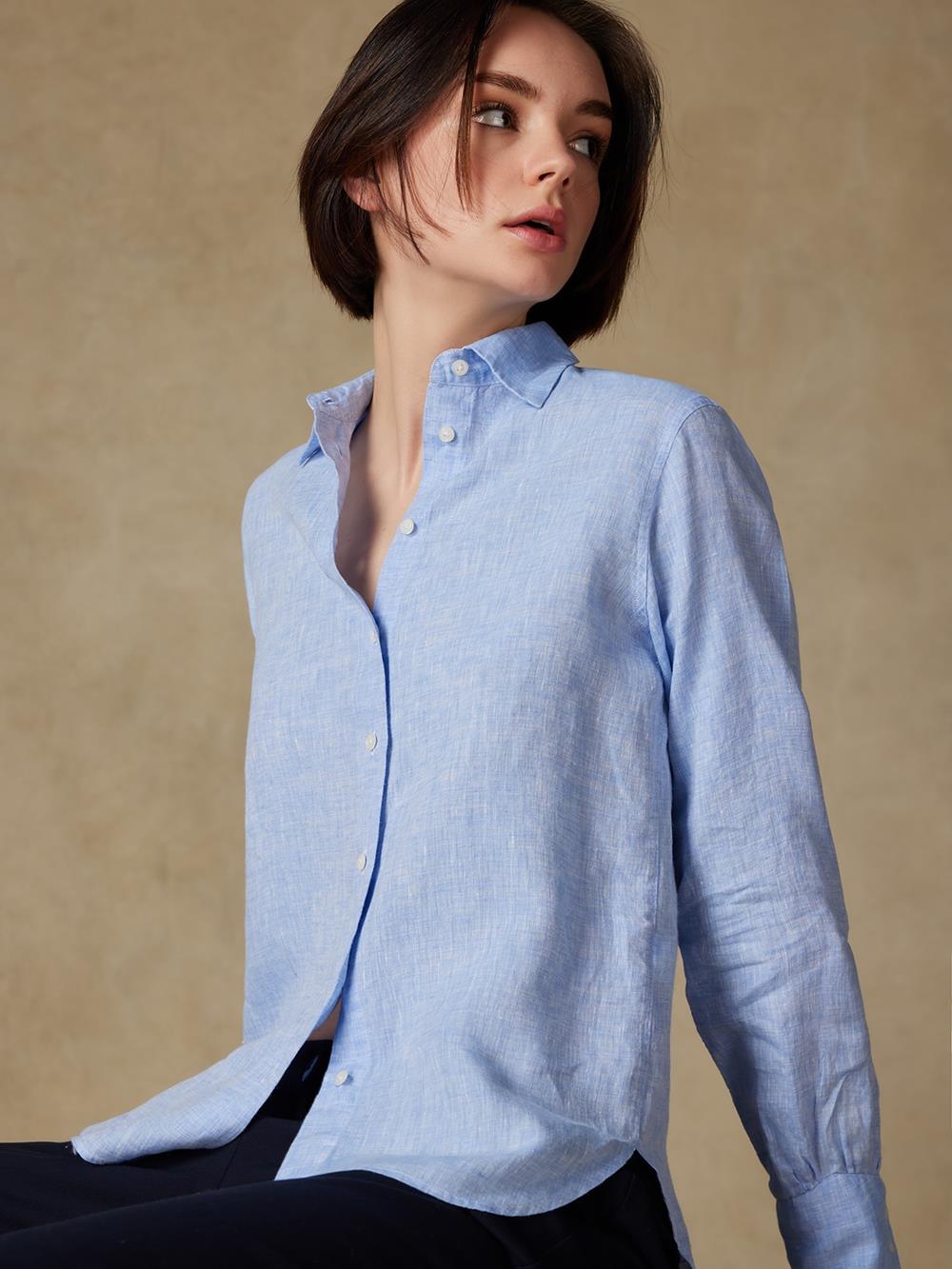 Albane sky linen shirt