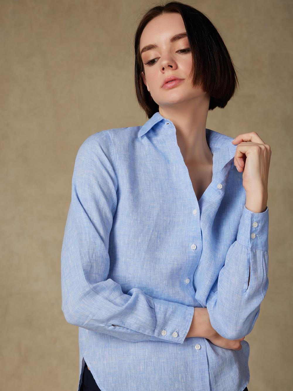 Albane sky linen shirt