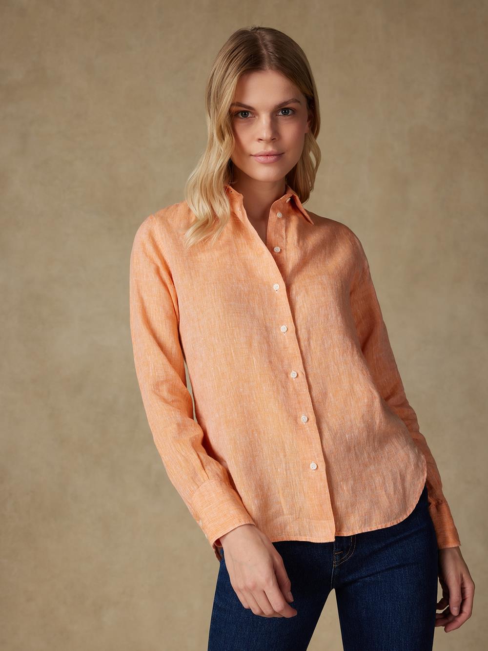 Albane orange linen shirt