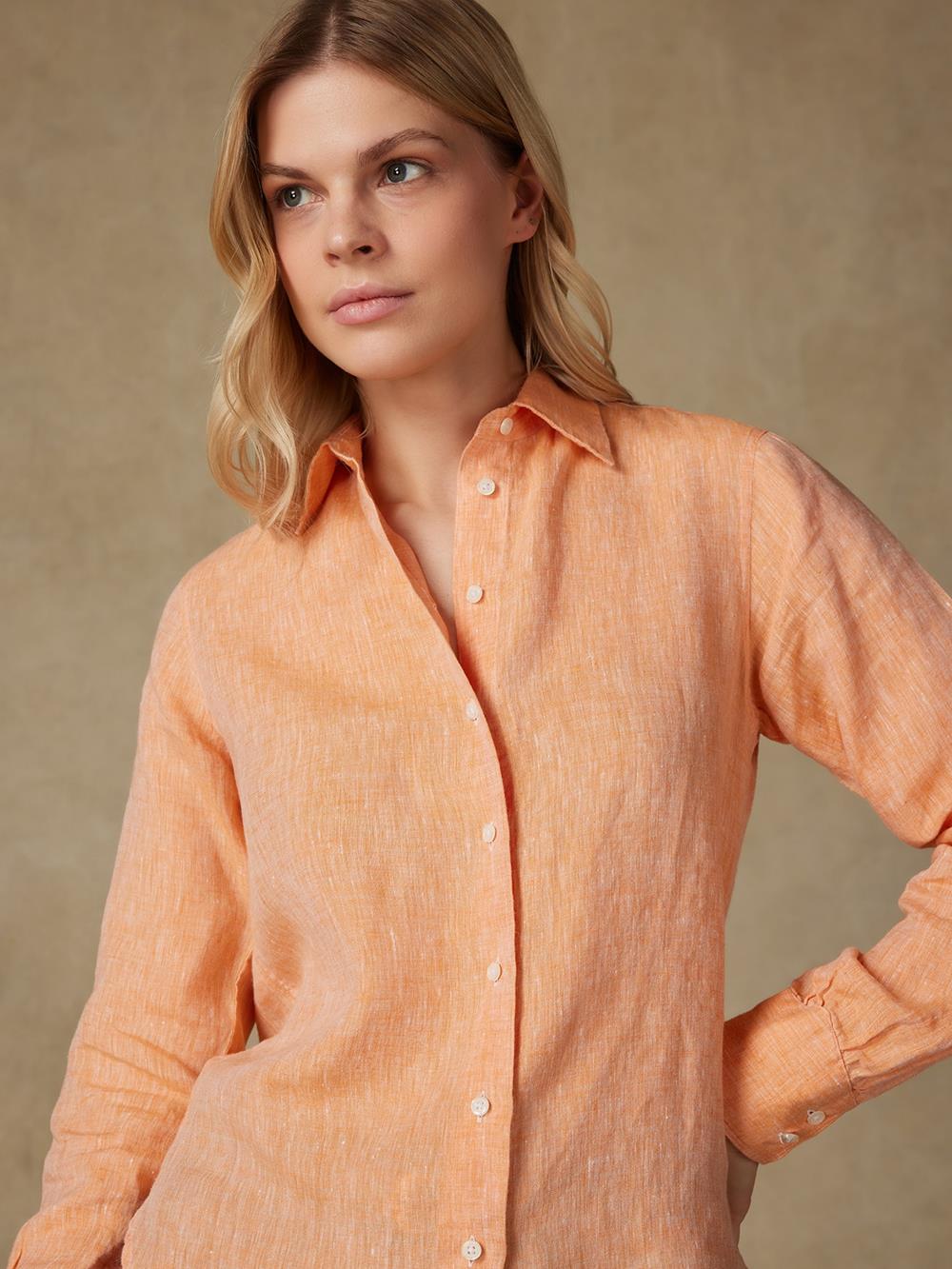 Chemise Albane en lin orange