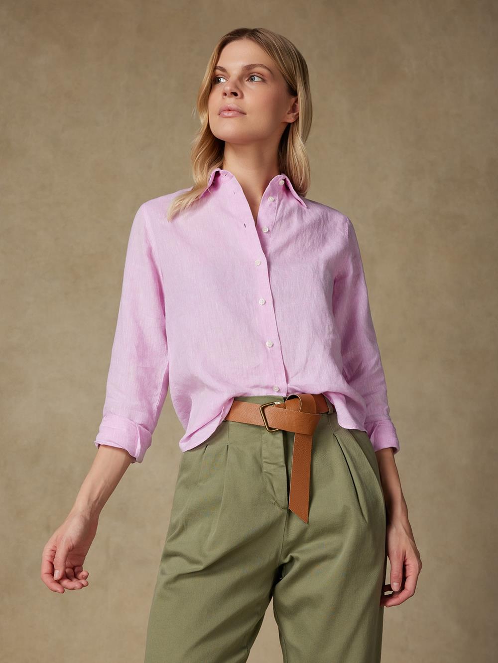 Albane pink linen shirt