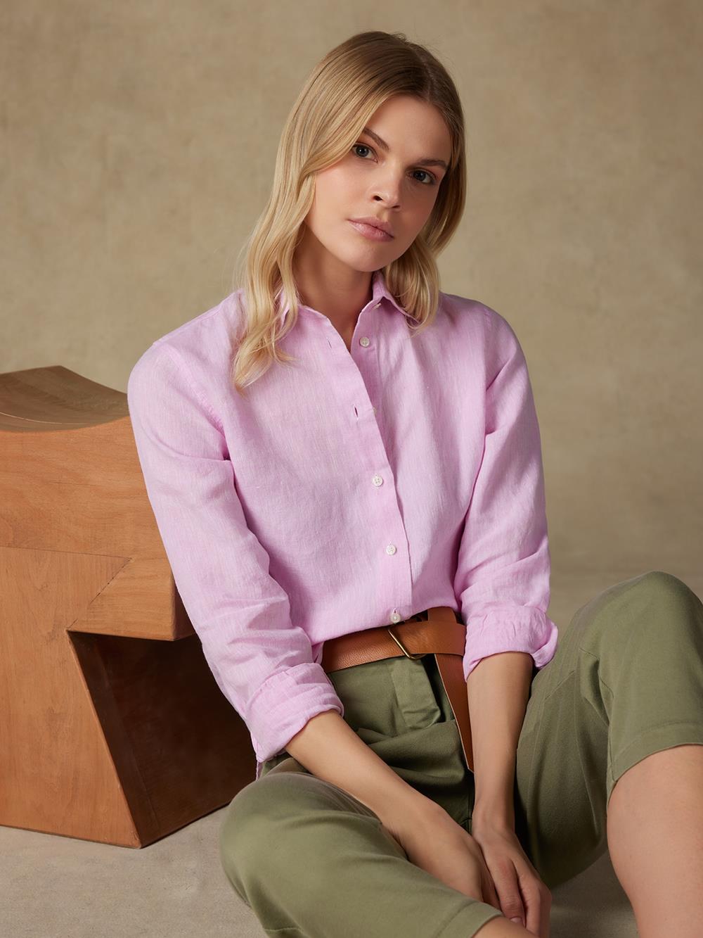 Albane pink linen shirt