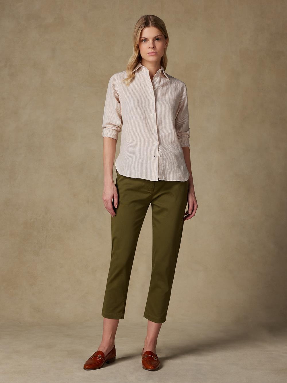 Albane sand stripes linen shirt