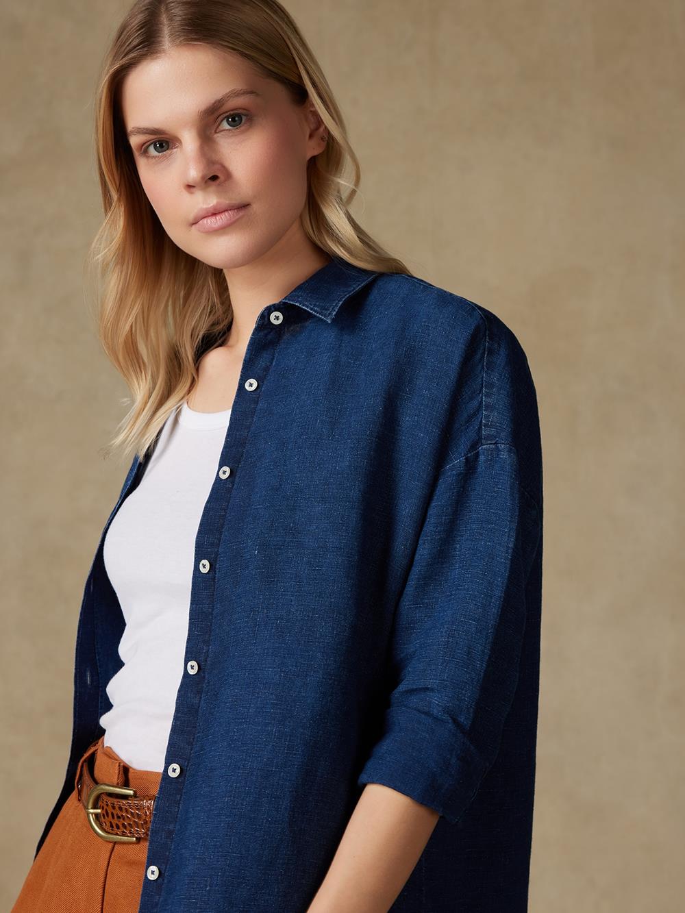 Coby linen shirt indigo