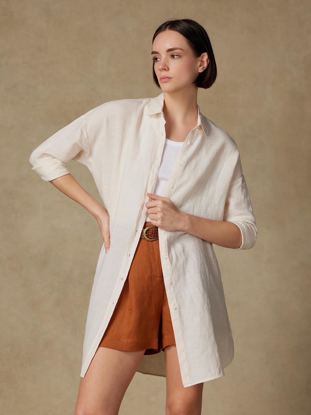 Coby linen shirt sand 